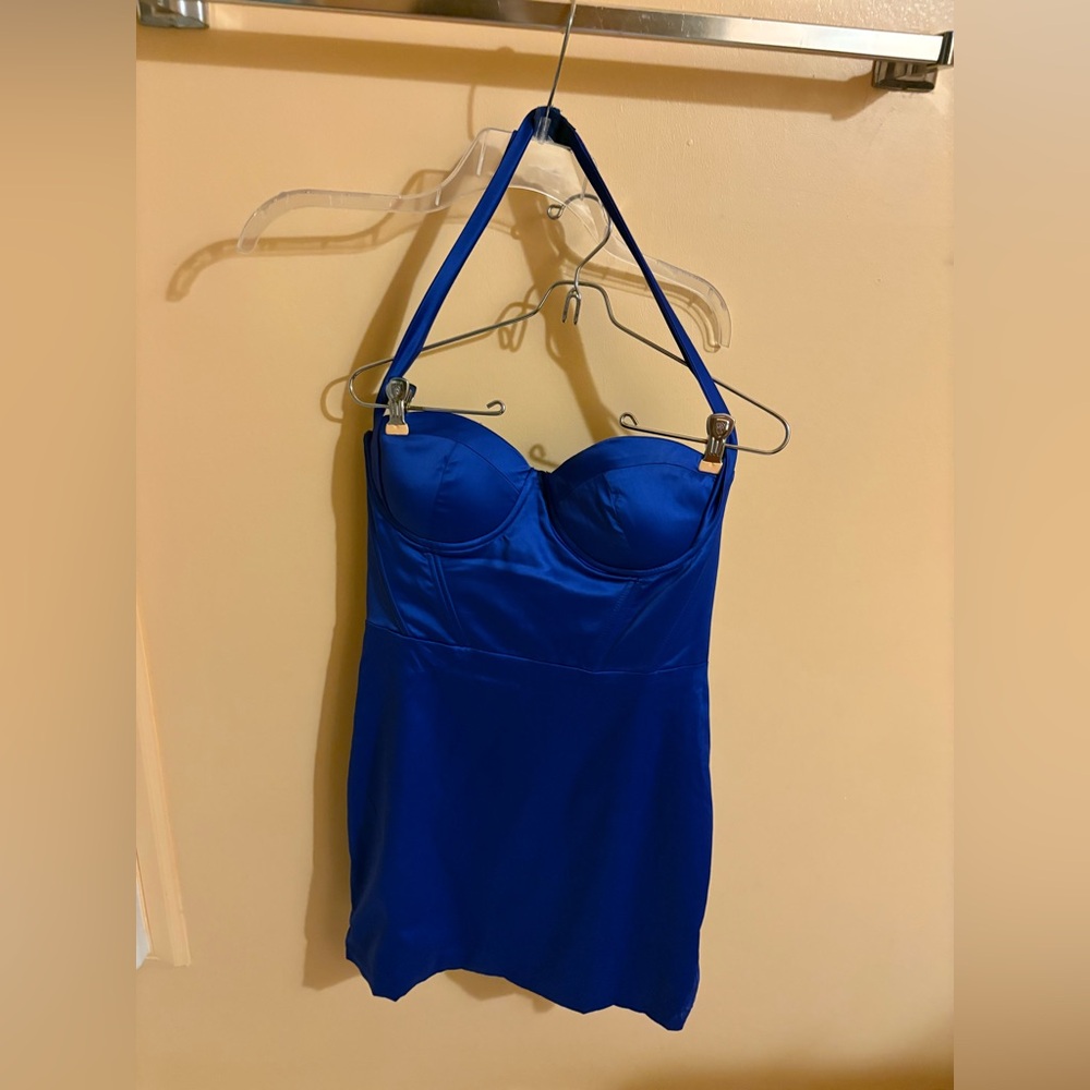Babyboo blue halter mini dress